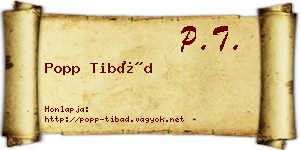 Popp Tibád névjegykártya